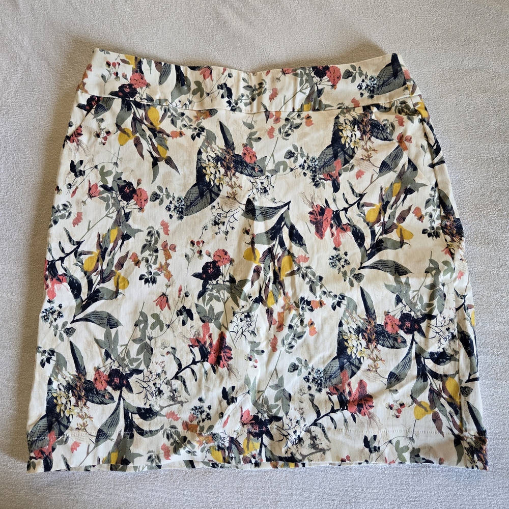Westport Cream Floral Mini Skirt with Pink & Yellow Accents
